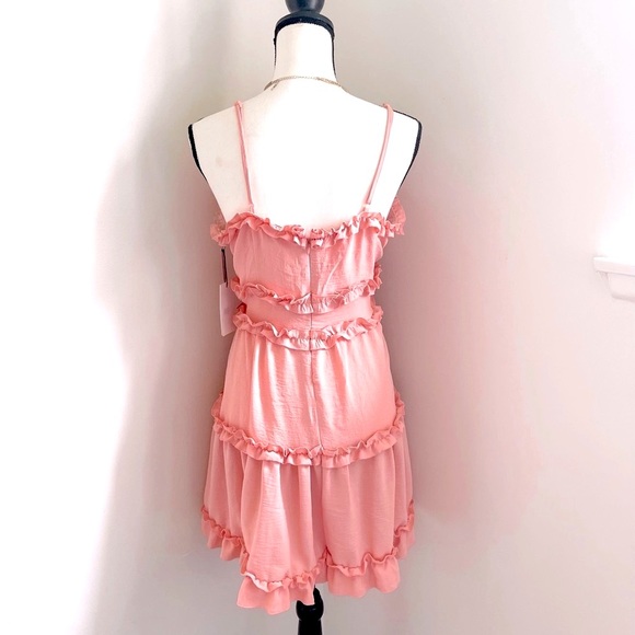 Peach Ruffle Sexy Dress - Picture 2 of 2